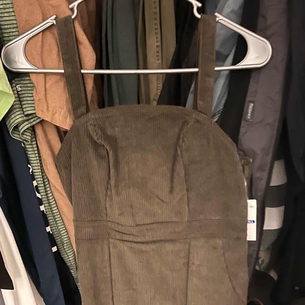 Corduroy Dark Olive Green Dress